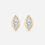 Lab-Grown Diamond Marquise Cut Bezel Stud Earrings