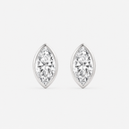 Lab-Grown Diamond Marquise Cut Bezel Stud Earrings