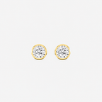 Lab-Grown Diamond Round Cut Bezel Stud Earrings