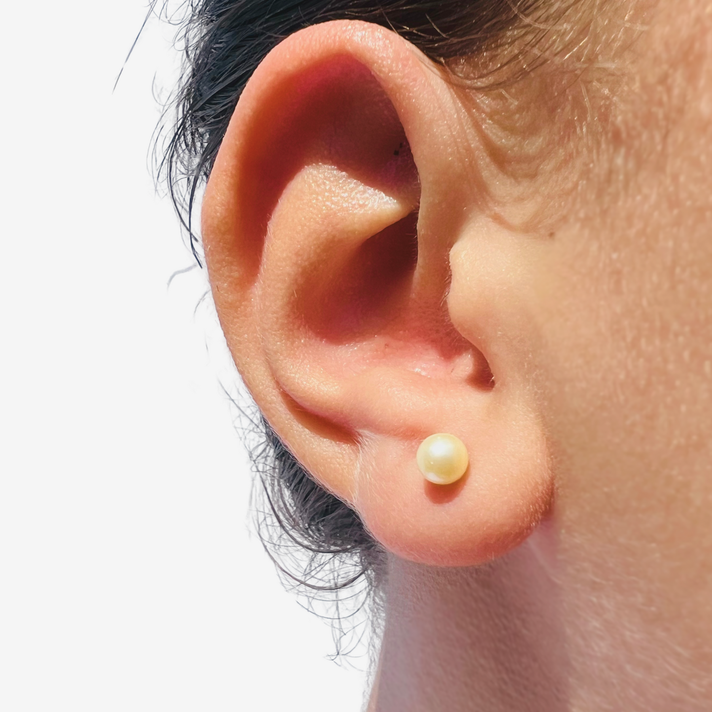 Pendiente Perla Natural Oro Amarillo 18ct 4mm