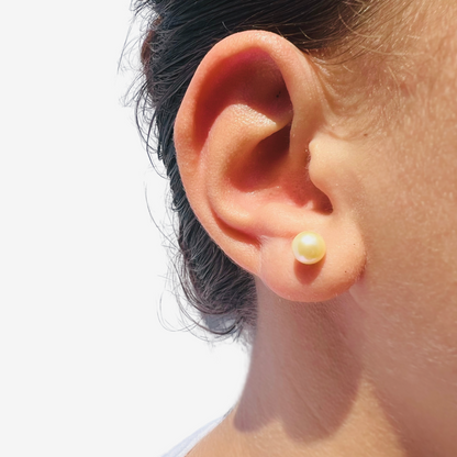 Pendiente Perla Natural Oro Amarillo 18ct 5mm