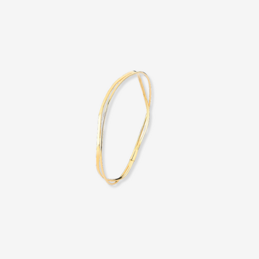 Wave Bangle in Solid 18ct Yellow Gold