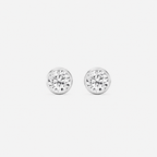 Lab-Grown Diamond Round Cut Bezel Stud Earrings