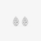 Lab-Grown Diamond Pear Cut Bezel Stud Earrings