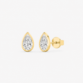 Lab-Grown Diamond Pear Cut Bezel Stud Earrings