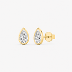 Lab-Grown Diamond Pear Cut Bezel Stud Earrings