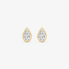 Lab-Grown Diamond Pear Cut Bezel Stud Earrings