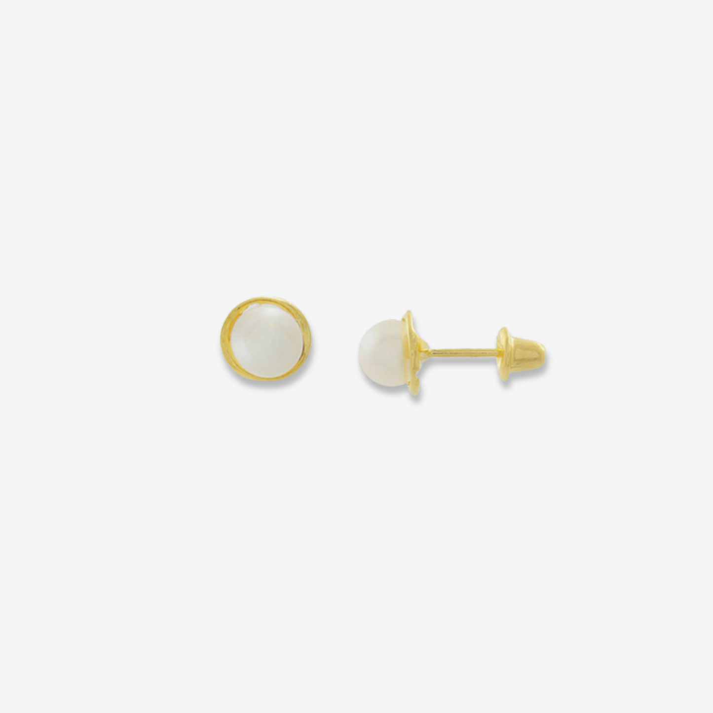 Pendiente de perla natural rococó de oro amarillo de 18 quilates de 4 mm