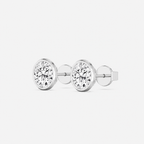 Lab-Grown Diamond Round Cut Bezel Stud Earrings