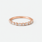 0.50ct Lab-Grown Diamond Marquise and Round cut Half Eternit Band