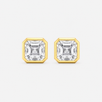 Lab-Grown Diamond Asscher Cut Bezel Stud Earrings