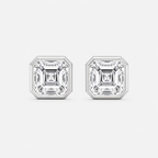 Lab-Grown Diamond Asscher Cut Bezel Stud Earrings
