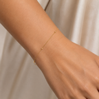 Box Bead Chain Bracelet 19cm - 18ct Solid Gold