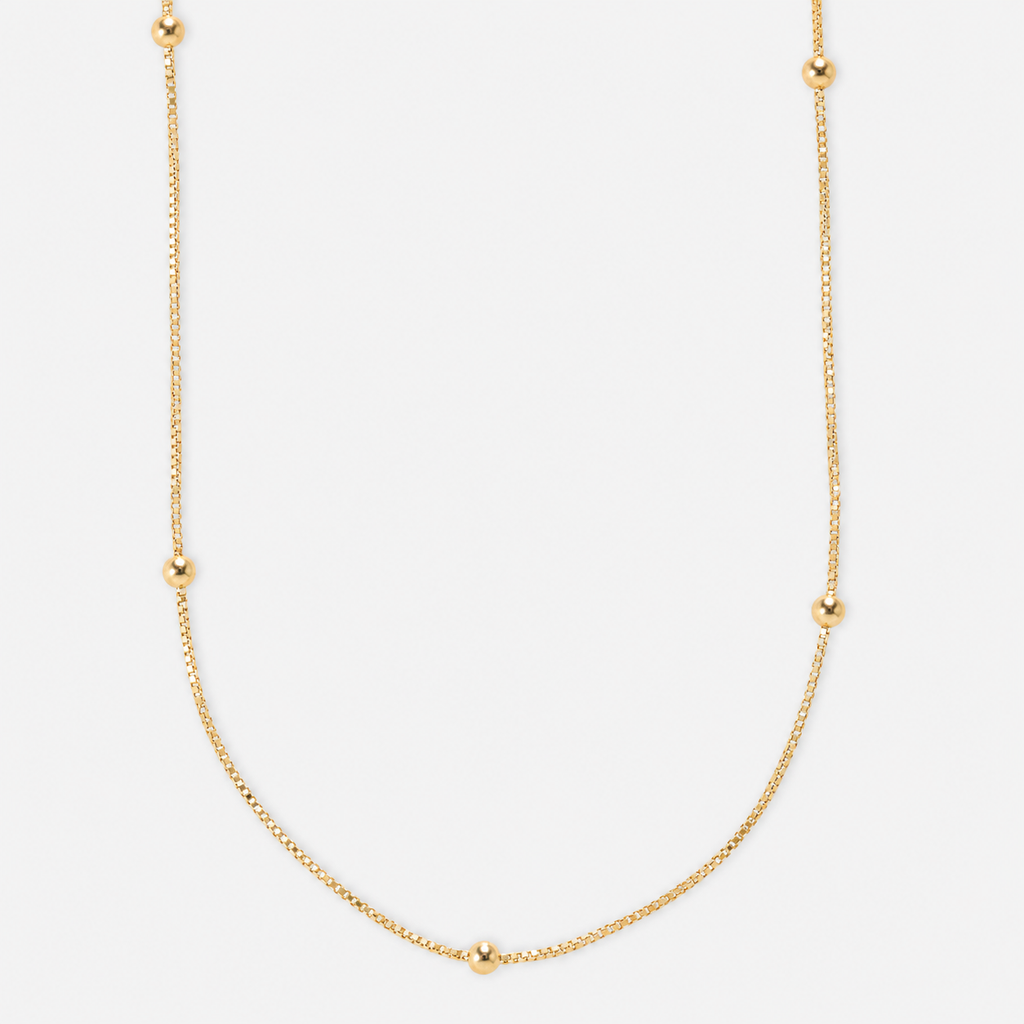 Box Bead Chain 40cm - 18ct Solid Gold