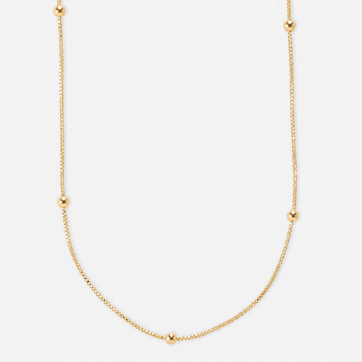 Box Bead Chain 40cm - 18ct Solid Gold