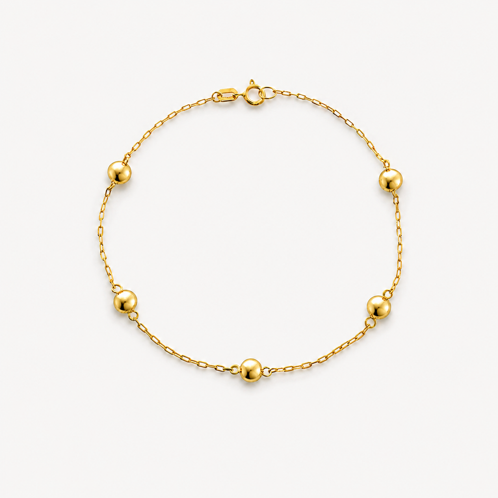 Bead Bracelet 6mm – 18ct Solid Gold