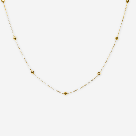 Paperclip Bead Chain 50cm - 18ct Solid Gold