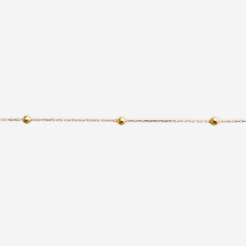 Paperclip Bead Chain 40cm - 18ct Solid Gold