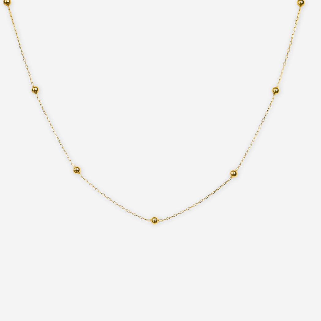 Paperclip Bead Chain 45cm - 18ct Solid Gold