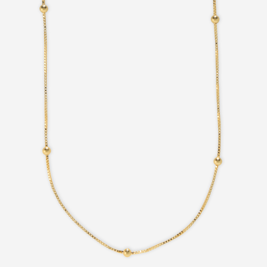 Box Bead Chain 45cm - 18ct Solid Gold