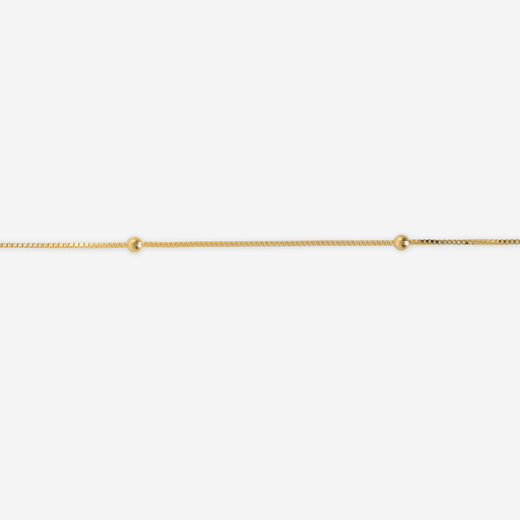 Box Bead Chain 40cm - 18ct Solid Gold