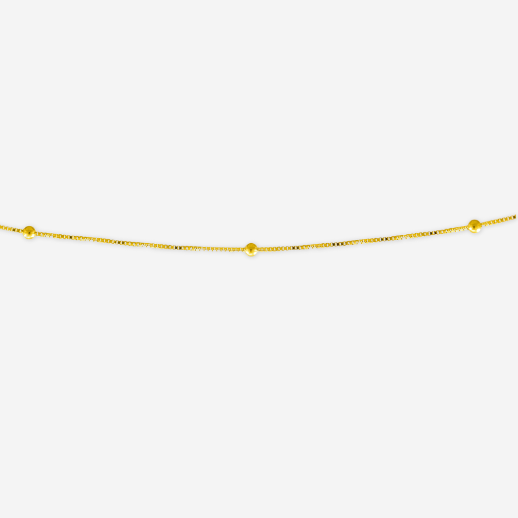 Box Bead Chain 50cm - 18ct Solid Gold