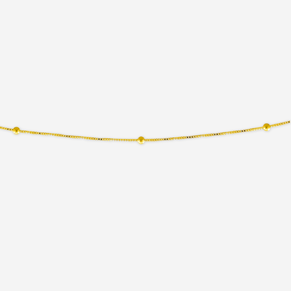 Box Bead Chain 40cm - 18ct Solid Gold
