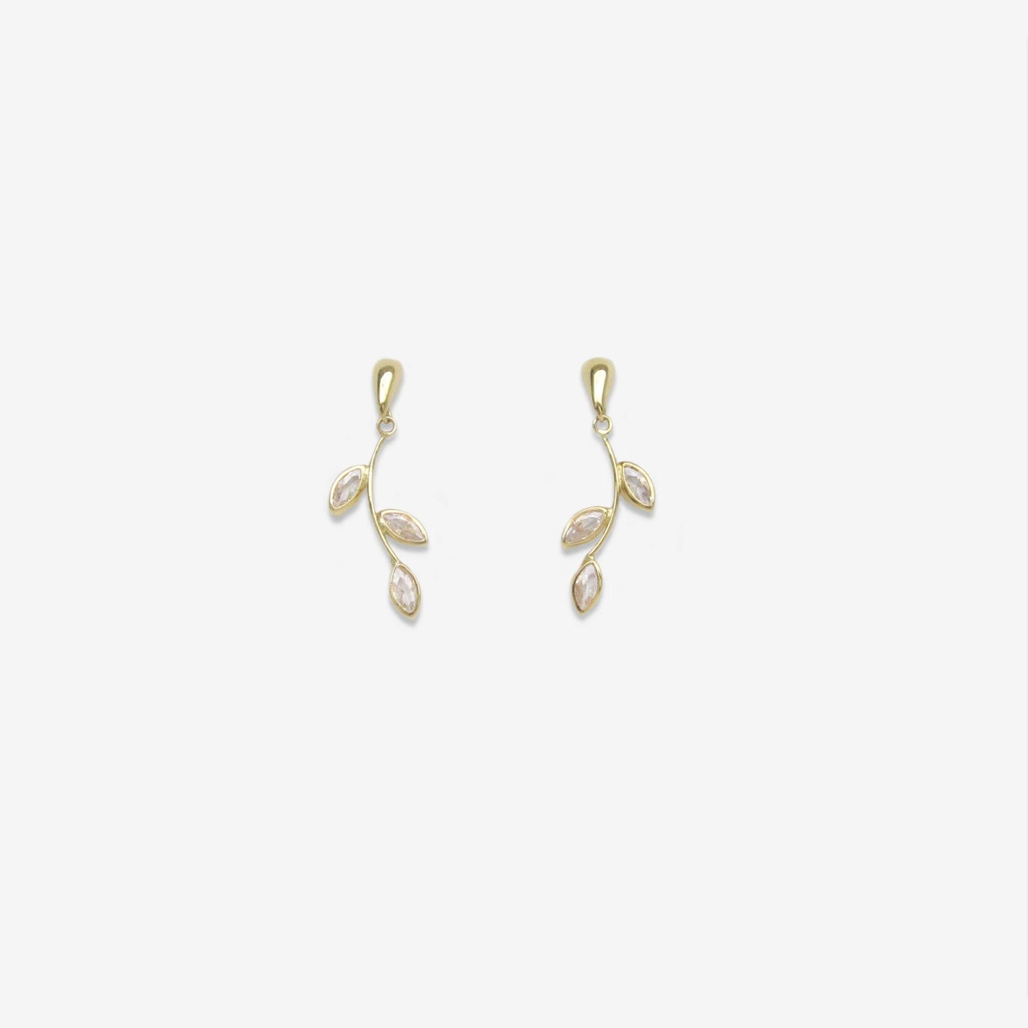 Branch Earrings Signature Zirconia – 18ct Yellow Gold