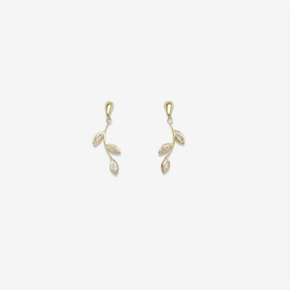 Branch Earrings Signature Zirconia – 18ct Yellow Gold