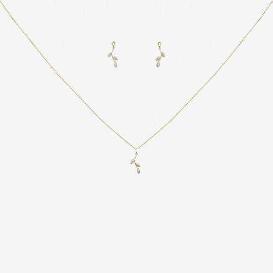 Branch pendant and earring set bundle in 18ct Yellow Gold