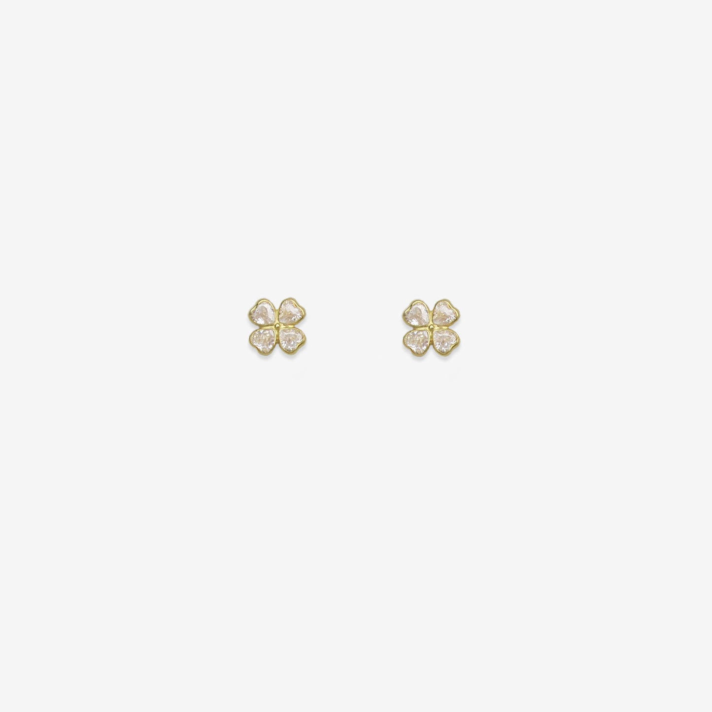 Clover Earrings Signature Zirconia – 18ct Yellow Gold