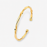 Textured Cuff Bangle in Solid 18ct Yellow Gold