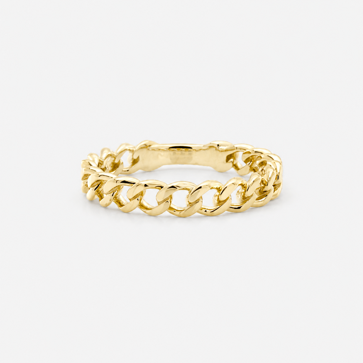 Classic Curb Chain Ring - 9ct Yellow Gold