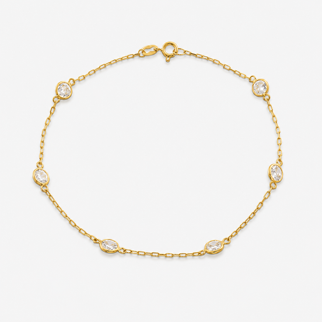 Kids Signature Zirconia Bracelet – 18ct Solid Yellow Gold