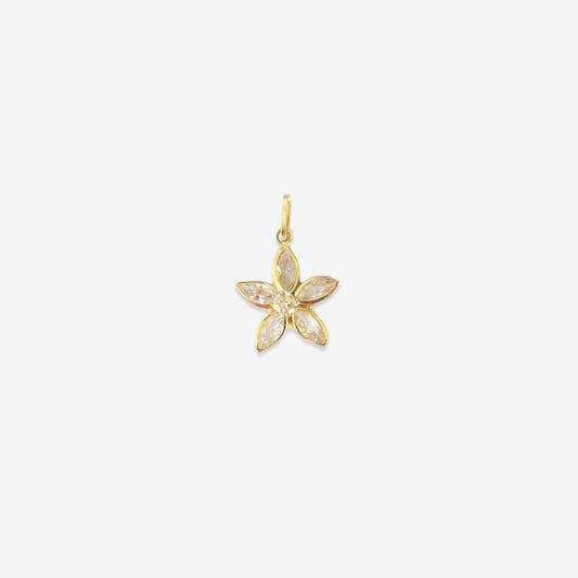 Daisy Flower Signature Zirconia Pendant – 18ct Yellow Gold