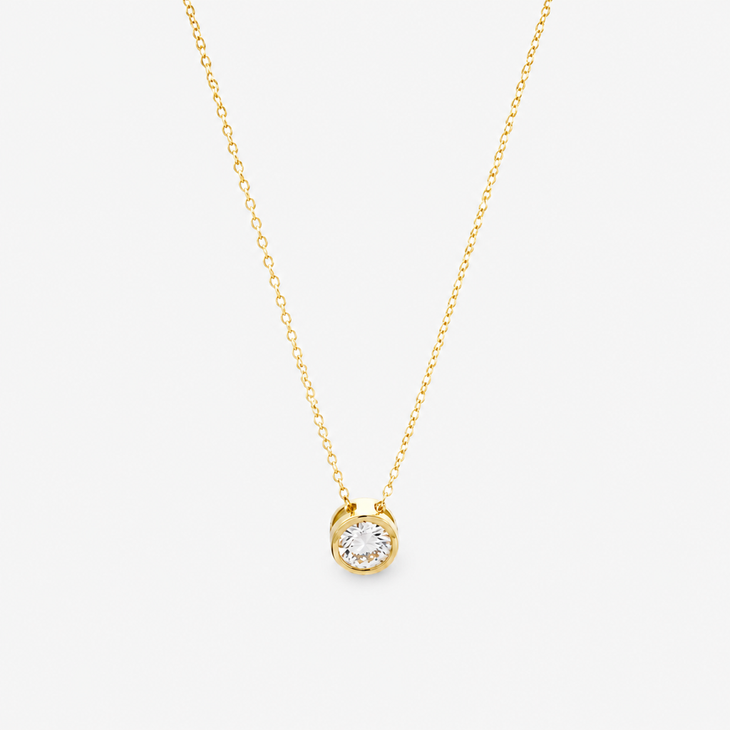 Lab-Grown Diamond Necklace 43cm - 9ct Yellow Gold