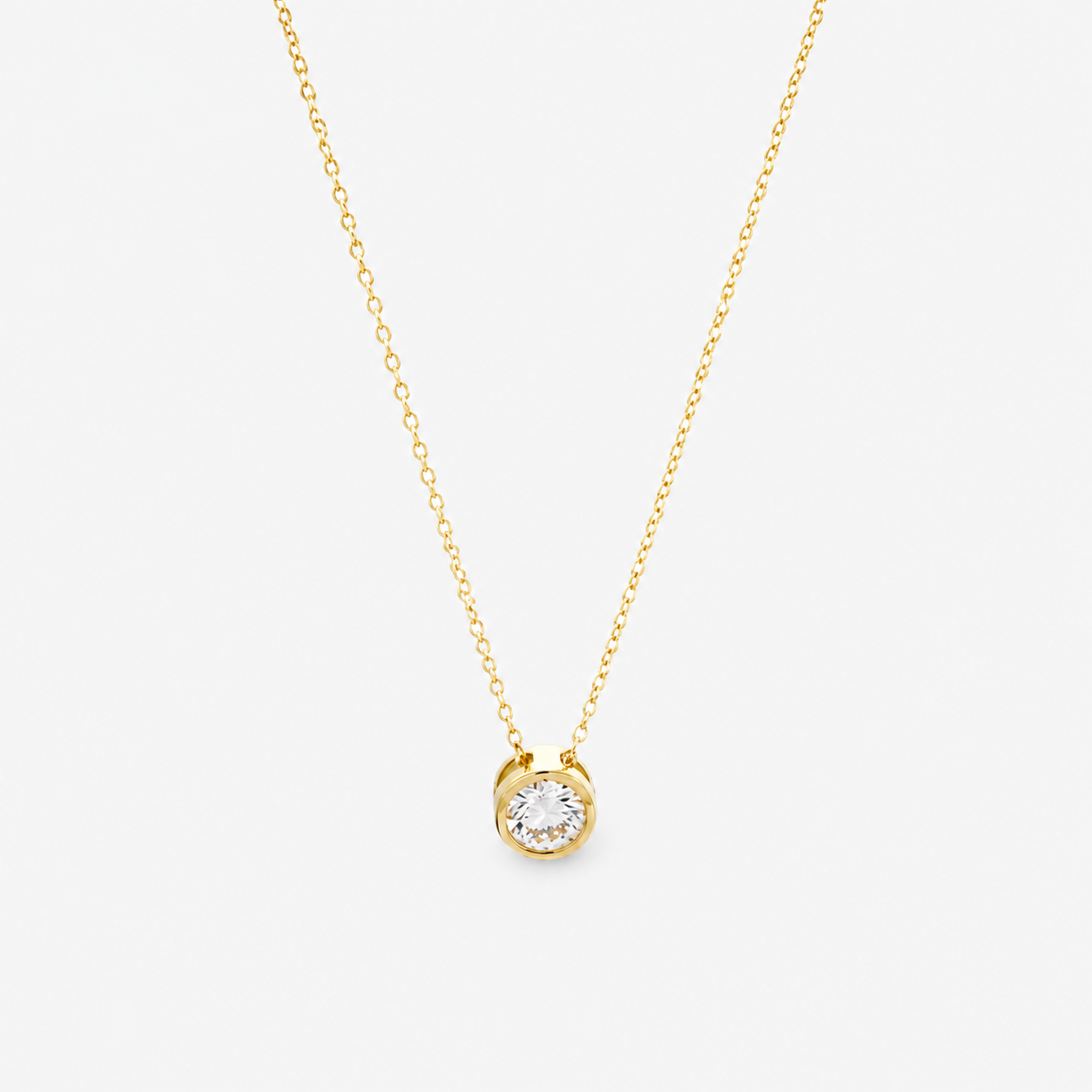 Lab-Grown Diamond Necklace 43cm - 9ct Yellow Gold