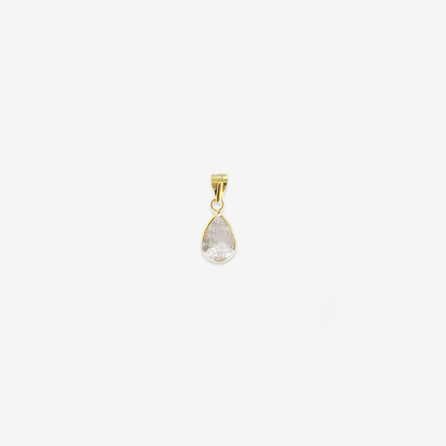 Drop Signature Zirconia Pendant – 18ct Yellow Gold