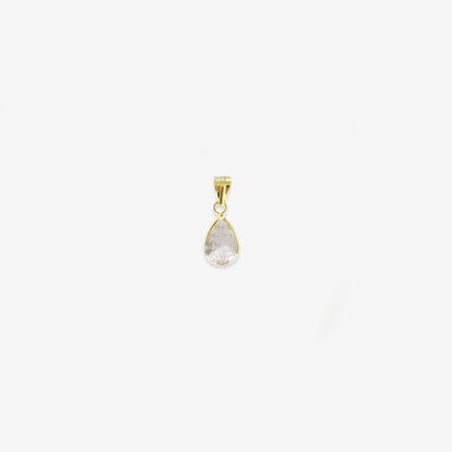 Drop Signature Zirconia Pendant – 18ct Yellow Gold