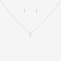Drop Biwa Pearl pendant and earring set bundle in 18ct  Yellow Gold