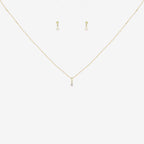 Drop Biwa Pearl pendant and earring set bundle in 18ct  Yellow Gold