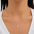 Drop Biwa Pearl pendant and earring set bundle in 18ct  Yellow Gold