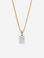 0.70ct Lab-Grown Diamond Emerald Cut Pendant in 10ct Yellow Gold