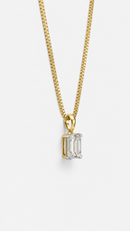 0.70ct Lab-Grown Diamond Emerald Cut Pendant in 10ct Yellow Gold