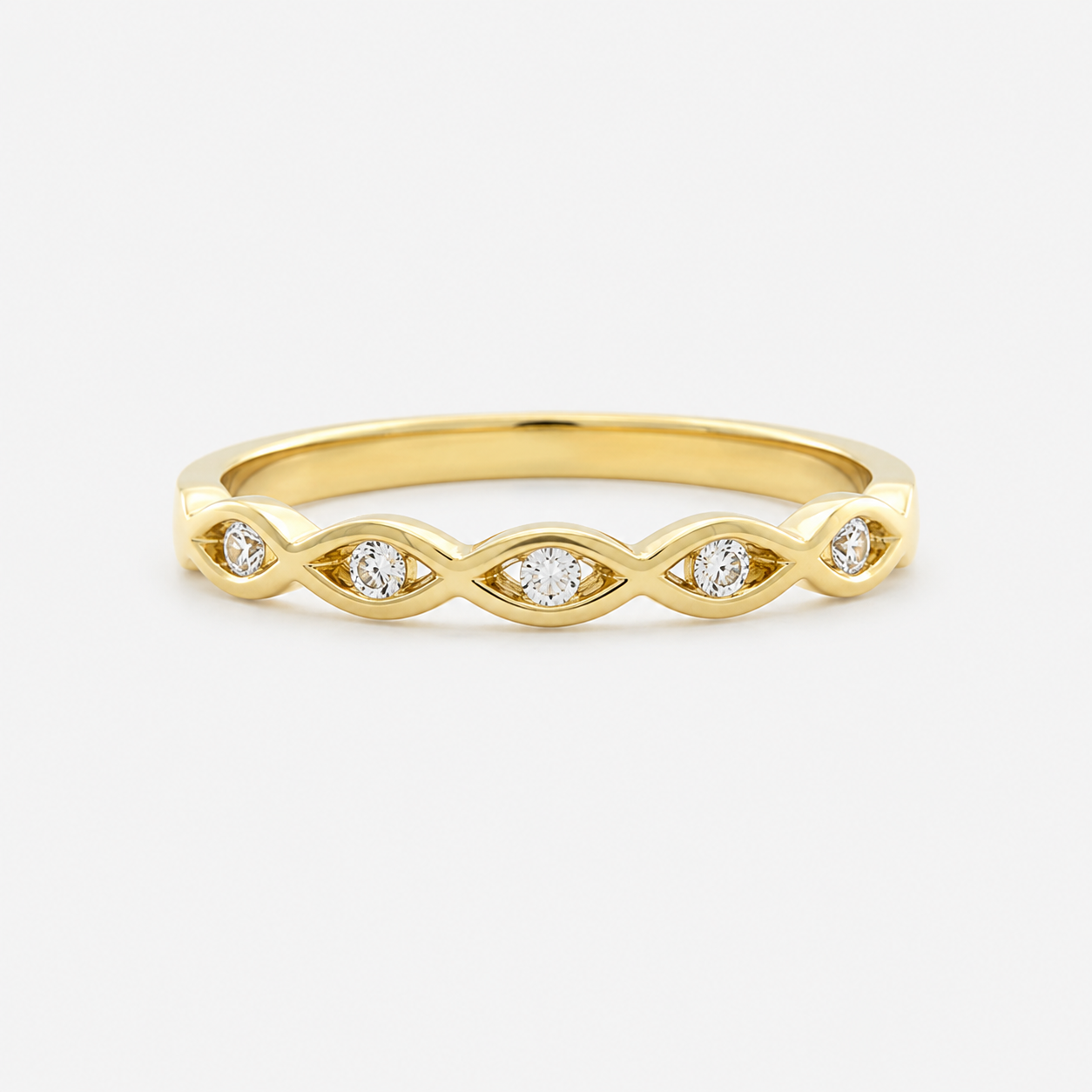 Lab-Grown Diamond Round Cut Ring - 9ct Yellow Gold