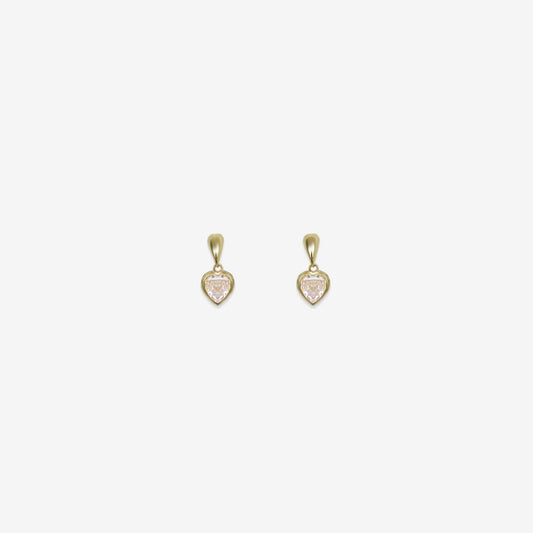 Heart Drop Earrings Signature Zirconia 6mm – 18ct Yellow Gold