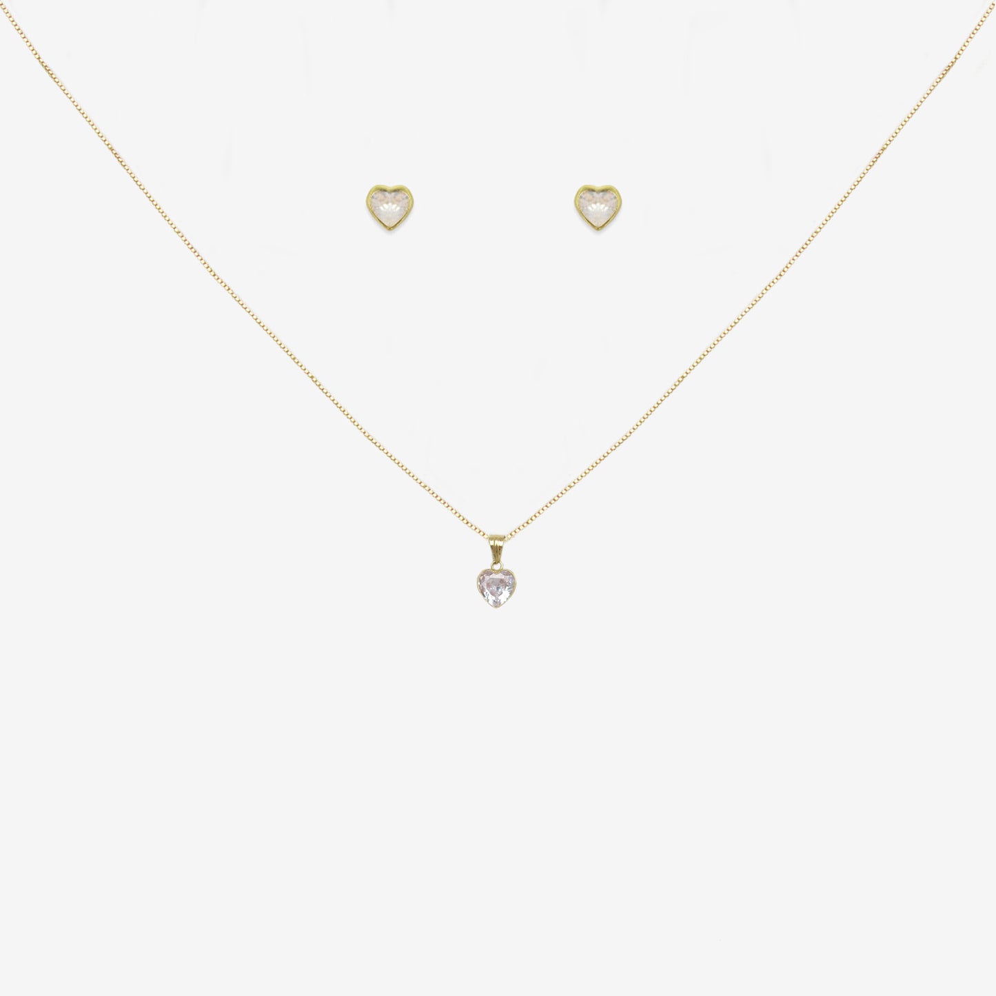 Heart pendant and earring set bundle in 18ct Yellow Gold