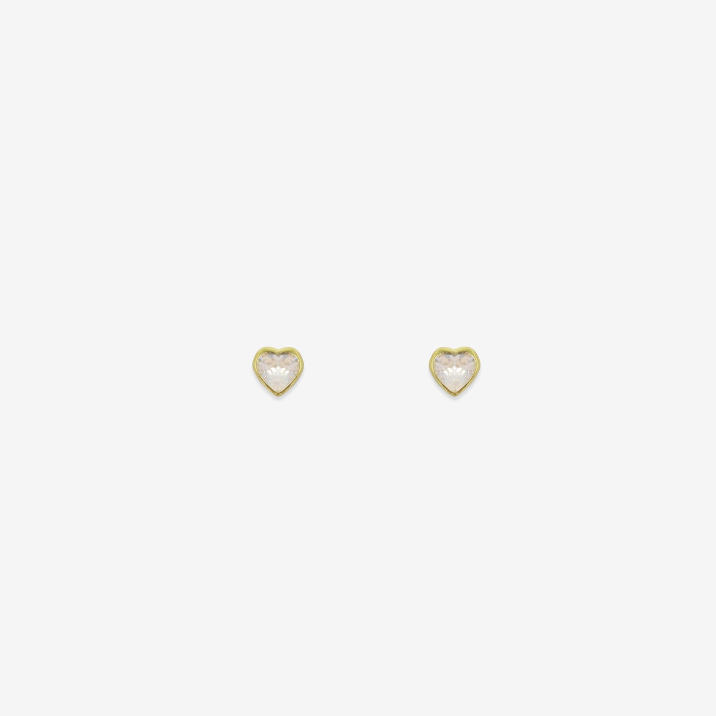 Heart Stud Earrings with Signature Zirconia – 18ct Yellow Gold