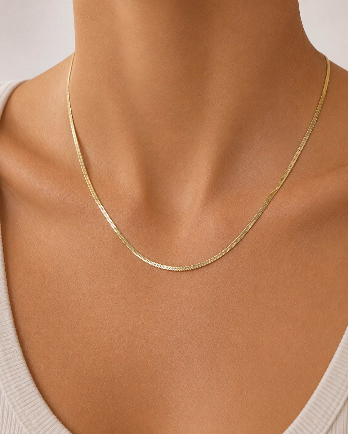 Herringbone Chain 40cm - 18ct Solid Gold