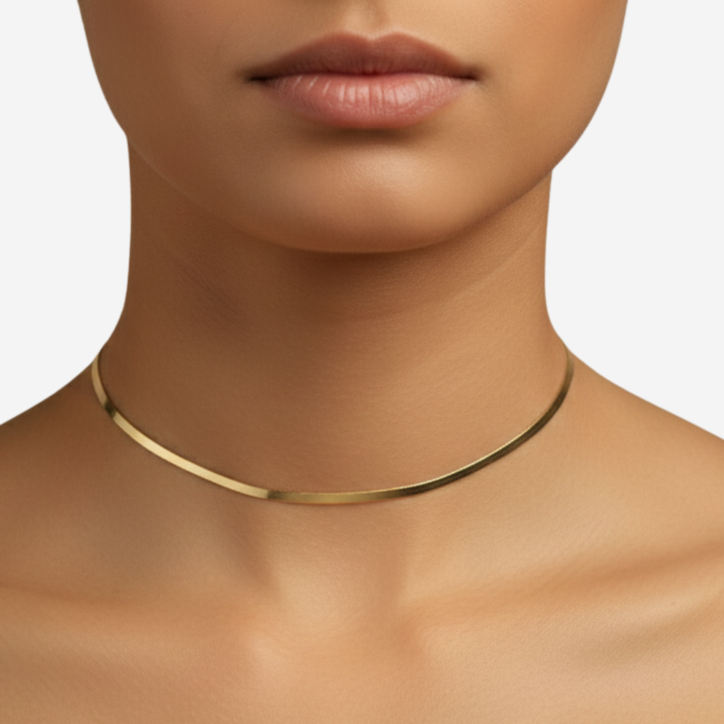 Herringbone Chain 40cm - 18ct Solid Gold